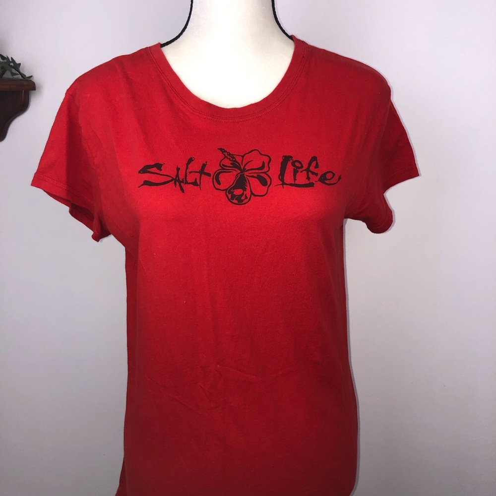 Juniors Salt Life T-Shirt Color Red Size XL